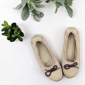 NWOB *ll bean* suede fleece lined ballet slippers
